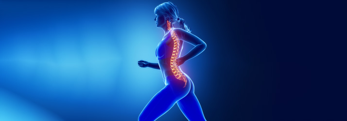 Chiropractic Burley ID Running Illustration of a runner with the spine highlighted in red to emphasize spinal health.